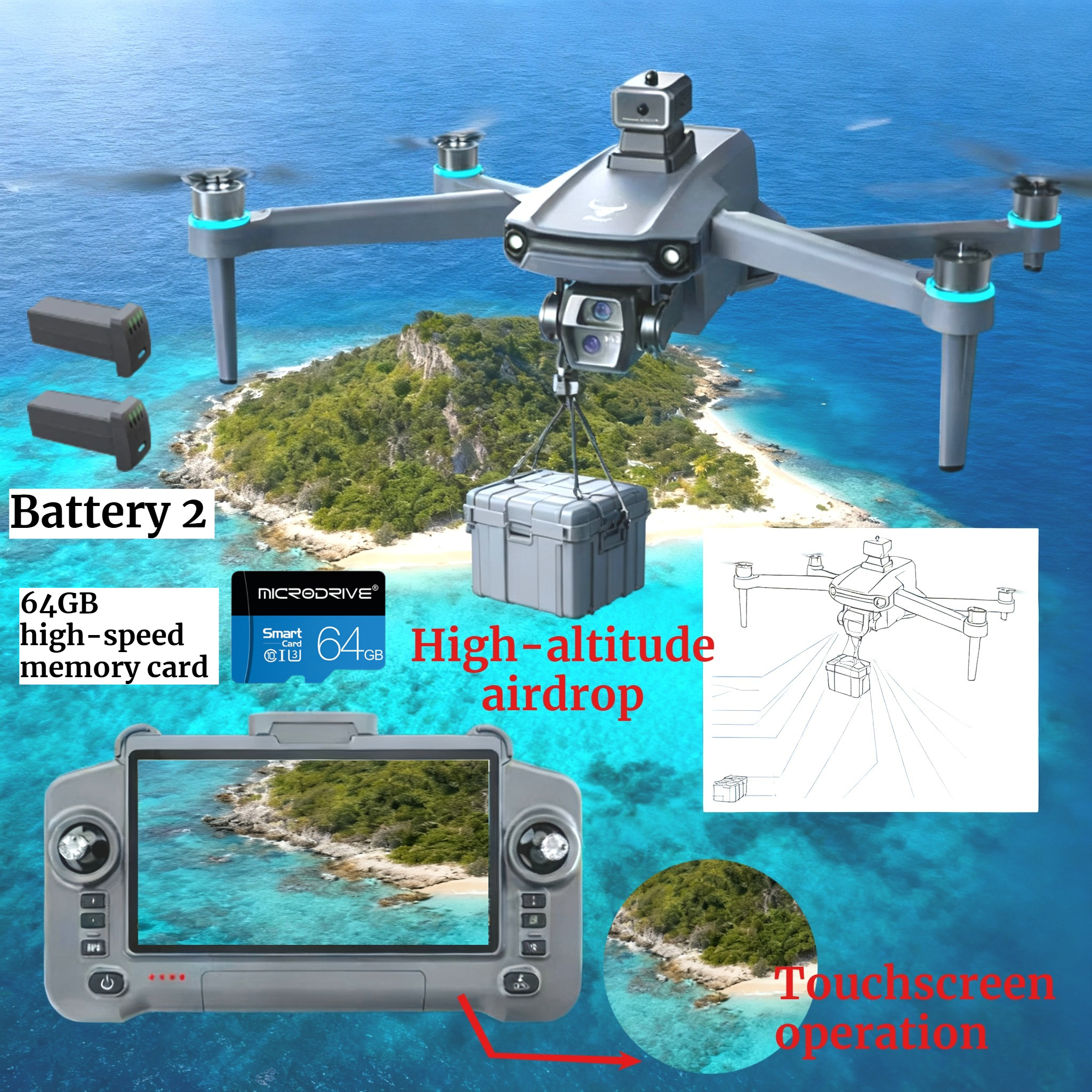 Drone Photogrammetry - Drone GPS 8K HD Camera Aerial