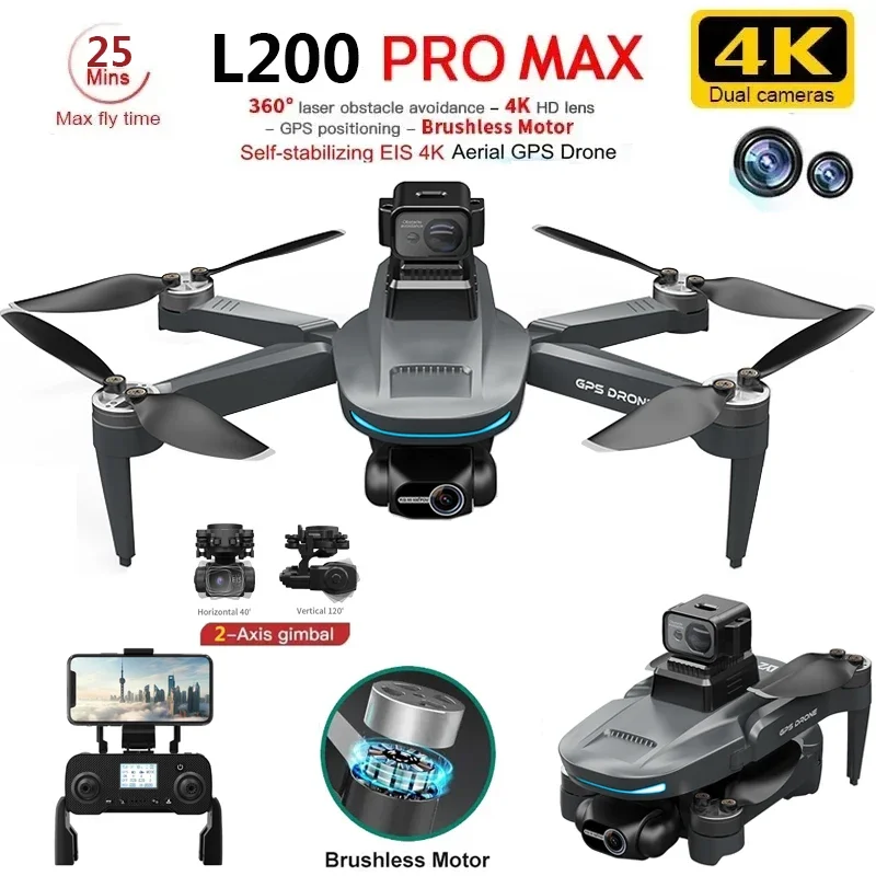 L200 PRO MAX Drone 4K 2-Axis P - Drone Lidar review and price